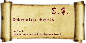 Dobrovics Henrik névjegykártya